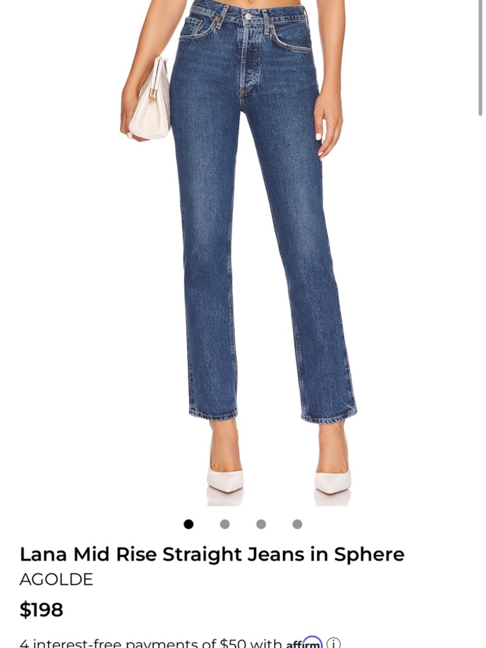 Agolde Lana Mid-Rise Straight Jeans in Sphere Blue
